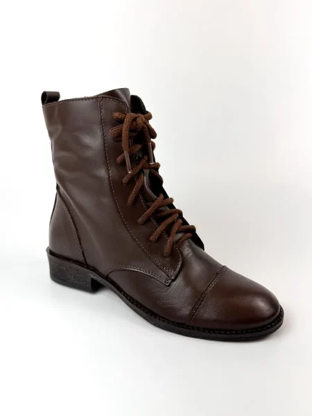 Bota Coturno Ananda Marrom Couro