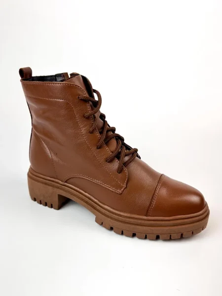 Bota Coturno Gisele Marrom Couro