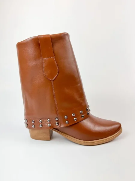 Bota Coturno Heloise Marrom Couro
