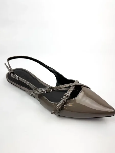 Sapatilha Malu Slingback Cinza