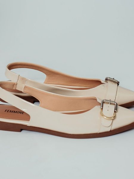 Amália - Slingback Feminino Fivela Nude