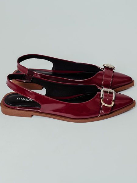 Amália - Slingback Feminino Fivela Malbec