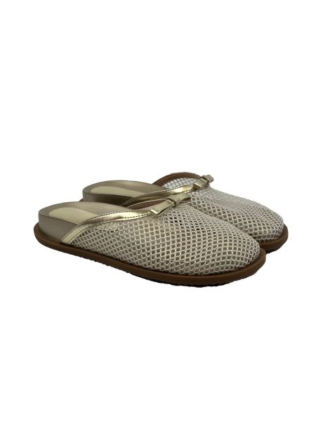 Clog Melina Tela Dourado