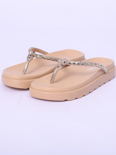 Chinelo Ilhabela Tiras Strass Nude