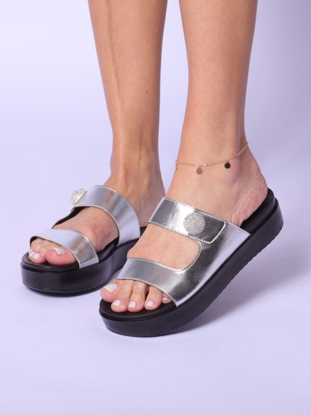Flatform Brava Preta/Prata