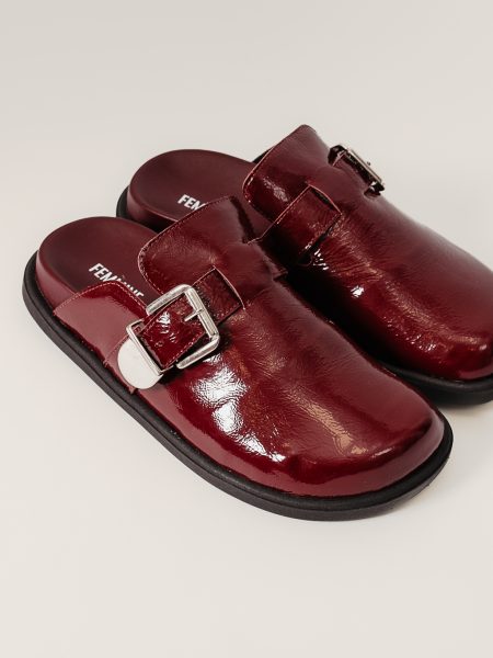 Regi - Clog Couro Feminino Anatômico Malbec