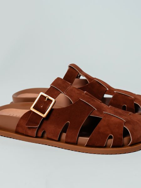 Vic - Clog Feminino Camurça Vazado Marrom