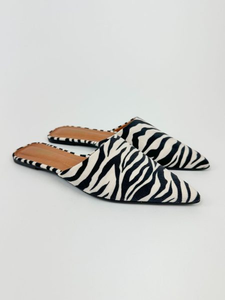 Marina - Mule Feminino Bico Fino Zebra