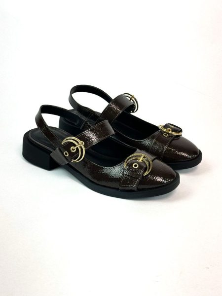 Bonnie - Slingback Feminino Verniz Marrom