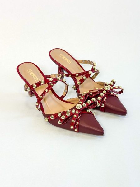 Jessi - Mule Kitten Heels Malbec