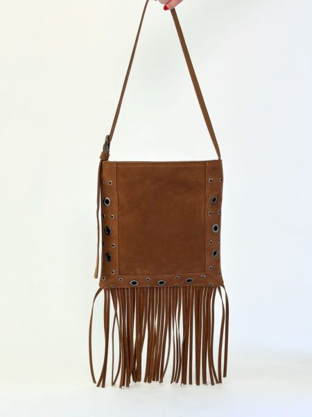 Nell - Bolsa Mocha Mousse Camurça Marrom