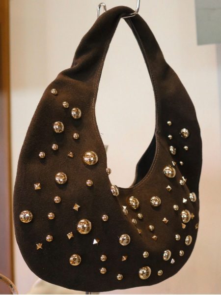 Hailey - Bolsa Feminina Couro Aplicações Marrom