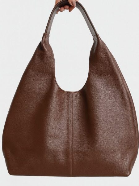 Poli - Bag Saco Couro Marrom Escuro