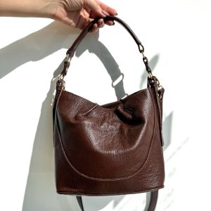 Kelly - Bag Saco Couro Marrom Escuro