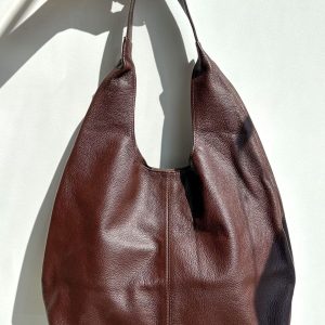 Poli - Bag Saco Couro Marrom Escuro