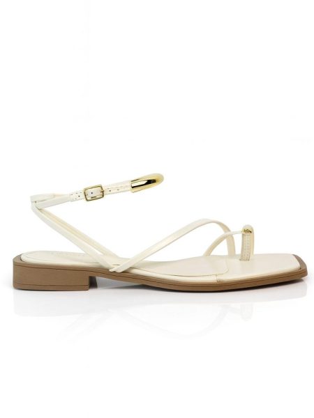 Sandália Flat Feminina Minimalista Tira Fina Dourado Karine