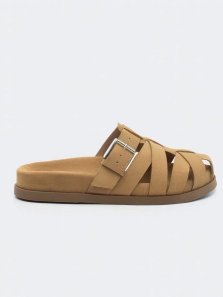 Mule Flat Clog Feminino Camurça Anatômico Capri