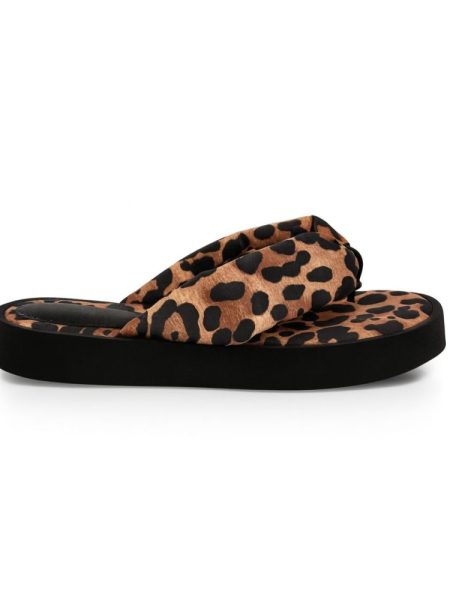 Chinelo Flat Dedo Feminino Plataforma Onça Livia