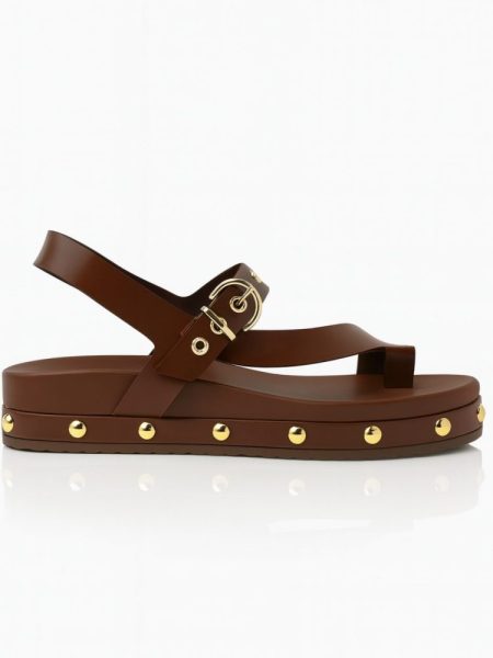 SANDÁLIA FEMININA FLAT COM TACHAS SASKIA