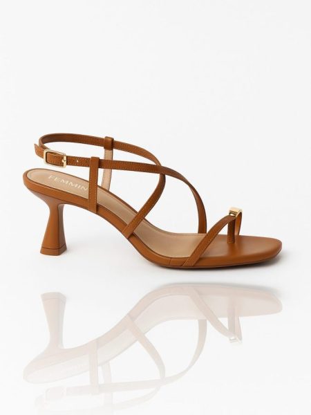 Sandália Feminina Couro Kitten Heels