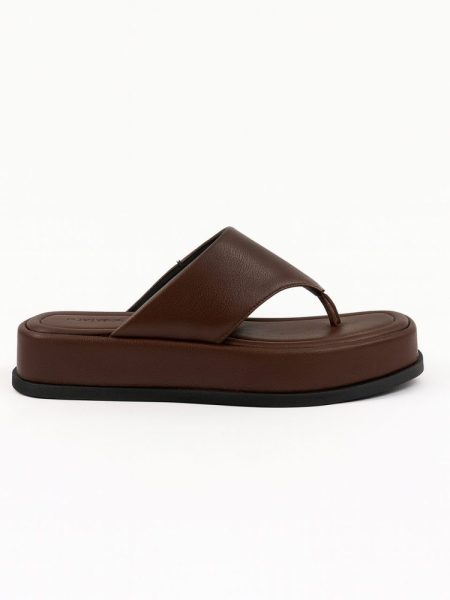 Chinelo Flatform Feminino Couro Legítimo Los Angeles