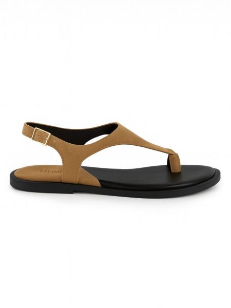 Sandália Rasteira Flat Camurça Confortável Zara