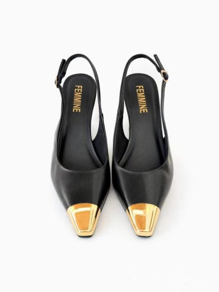 Slingback Feminino Salto Anabela Lauren