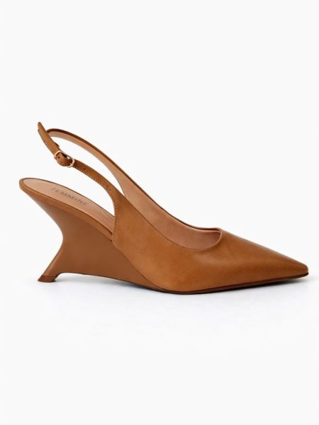 Slingback Feminino Salto Anabela Uana Nude