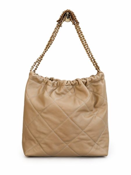 Bolsa saco hobo insp Chanel 22 couro original Bege