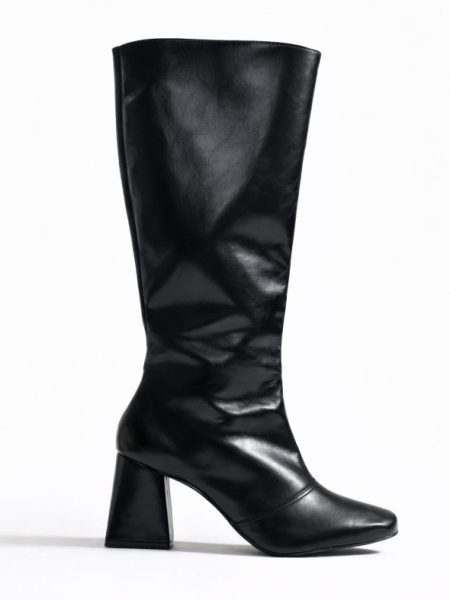 Bota Feminina Cano Longo Salto Bloco Khloe Preta