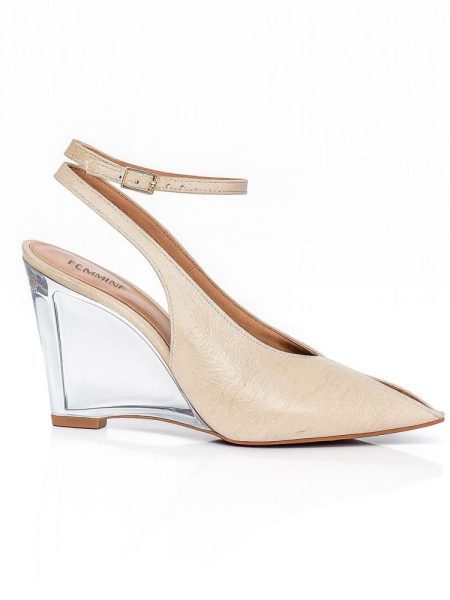 SCARPIN COURO WEDGE CRISTAL JANE
