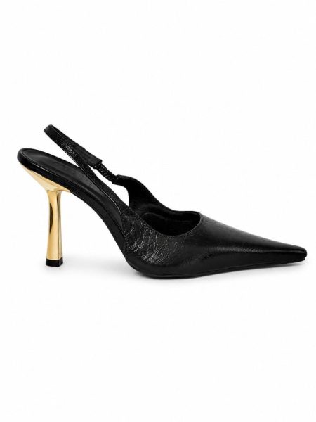 Scarpin Slingback Couro Original Kim Preto