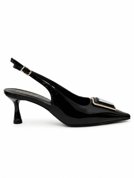 SLINGBACK KITEN HEELS KARDASHIAN preto