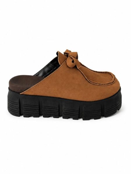 Clog Flatform Couro Nobuck Original Bella Caramelo