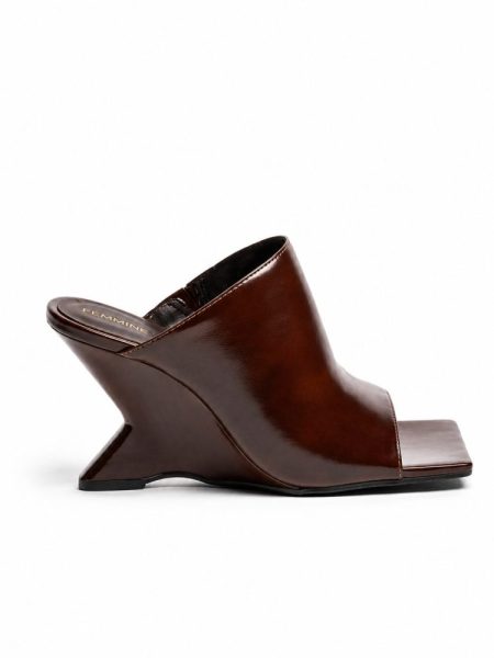 Tamanco Feminino Salto Anabela Napa Marrom Bianca