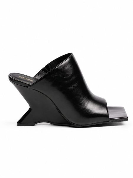 Tamanco Feminino Salto Anabela Napa Preto Bianca