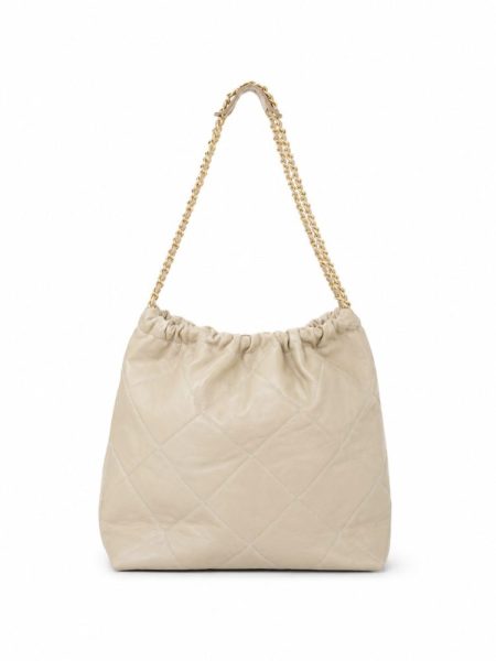 Bolsa saco hobo insp Chanel 22 couro original Bege