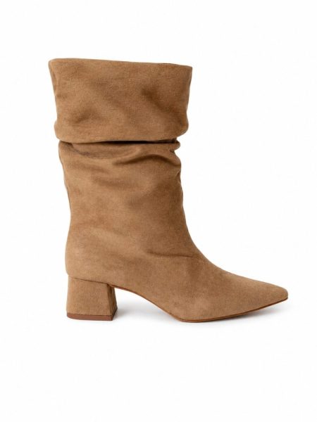 BOTA FEMININA CANO MÉDIO SLOUCH SILVIA TAUPE