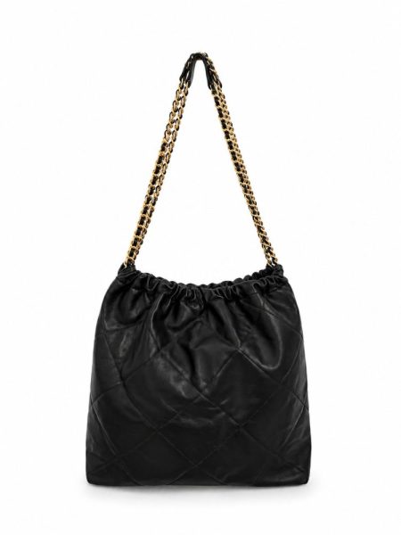 Bolsa saco hobo insp Chanel 22 couro original Preta