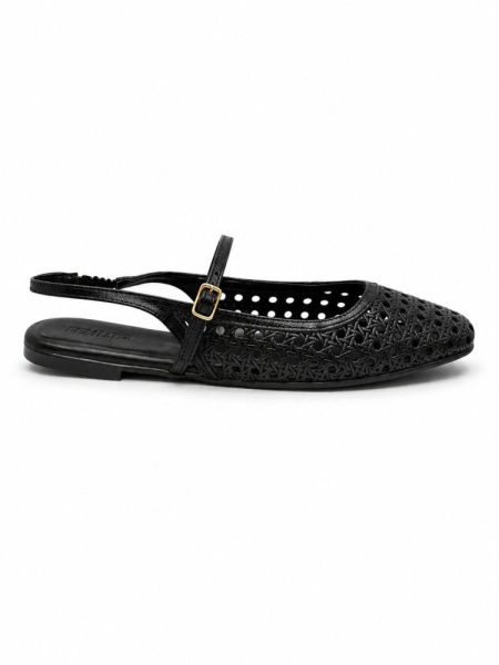 Sapatilha Slingback Feminina Couro Nara Preta
