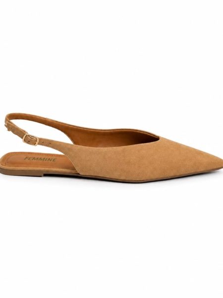 Sapatilha Slingback Feminina Suede Noemi Nude